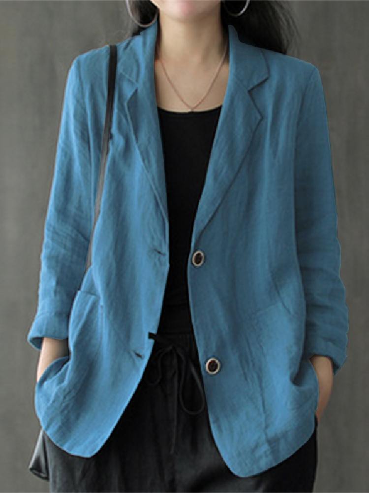 Blazer Women Oversized - Elegante sólido blazer feminino outono casacos
