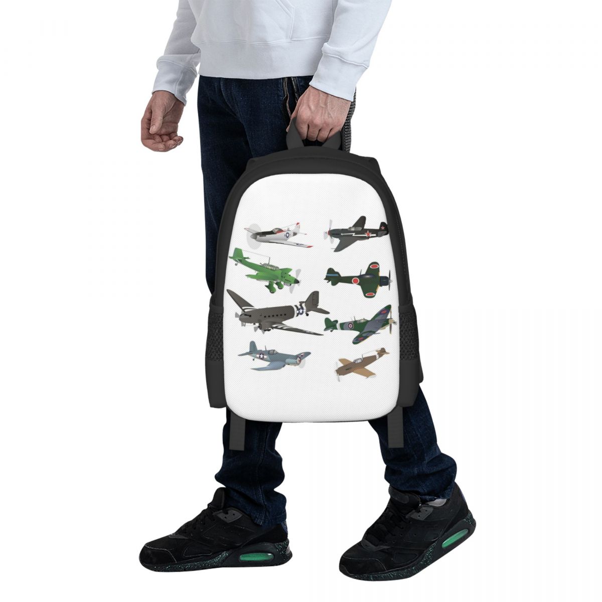 Women'S Fashion Ww2 - Mochila escolar com vários aviões da