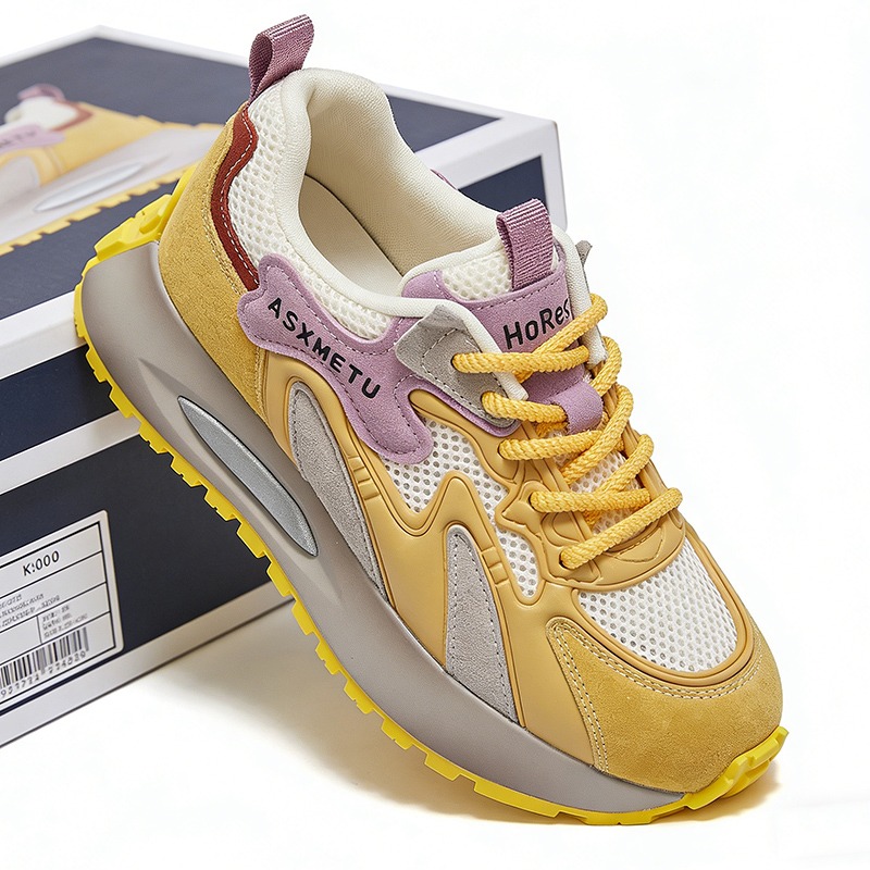Women'S Yellow Fashion Sneakers - Tênis Feminino de Moda Primavera Verão