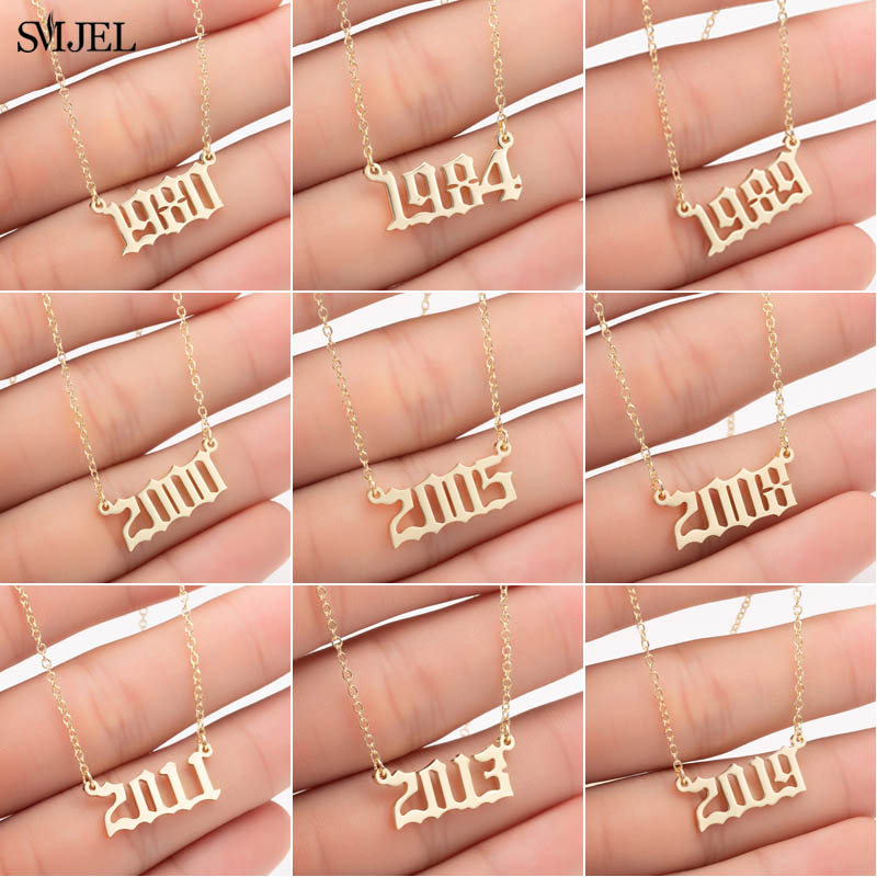 Women'S Fashion Show 2022 - SMJEL-Personalize Ano Número Colares para Mulheres,