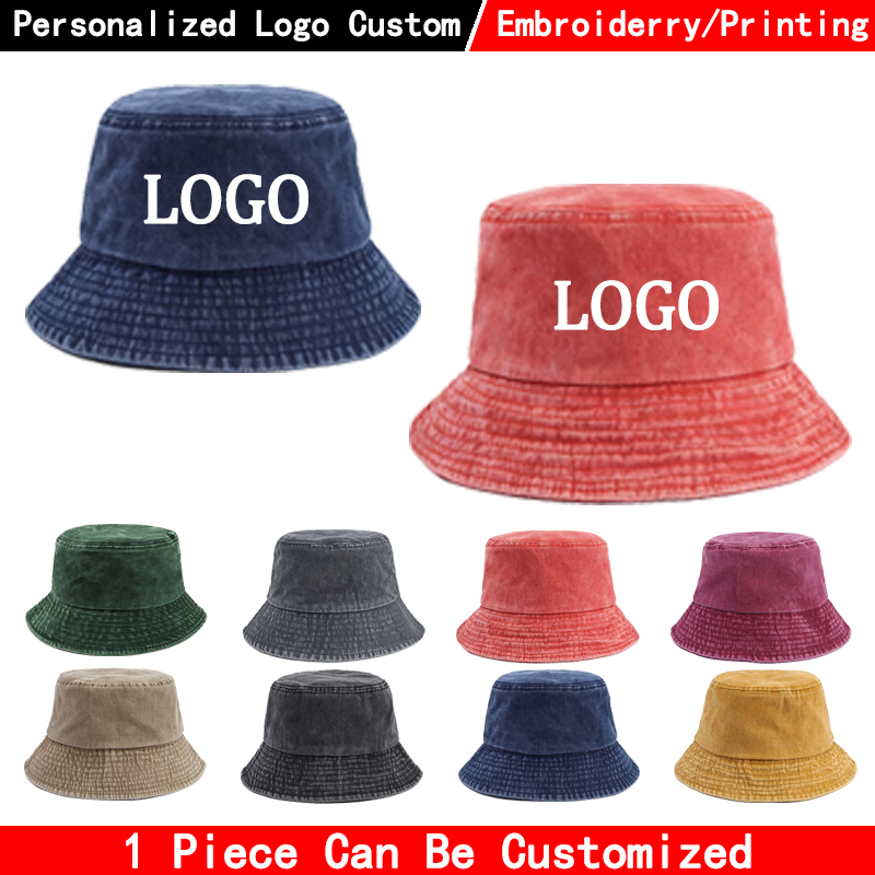 Women'S Fashion Visor - Chapéu Bucket de Denim com Logo