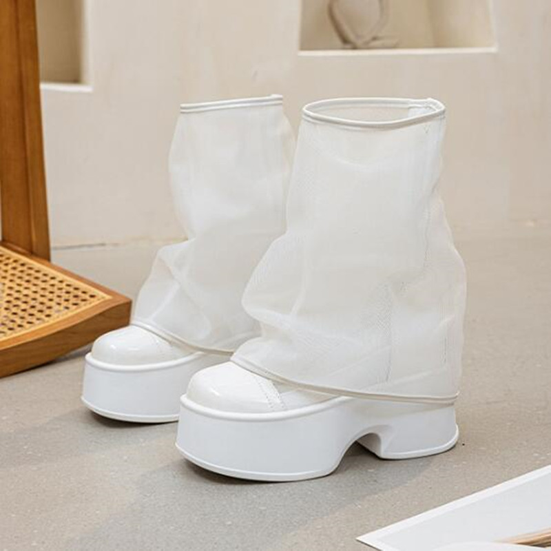 Women'S Fashion Layering - Botas Casuais Femininas de Salto Grosso