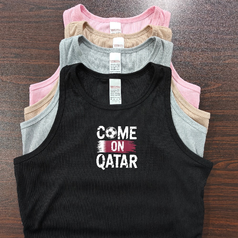 Women Fashion Qatar - Vamos Qatar 2026! Top Cropped Feminino