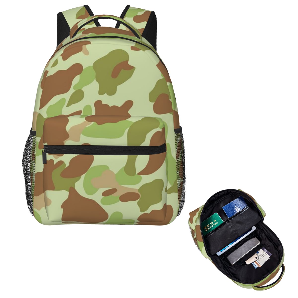 Women'S Fashion Ww2 - Mochila escolar Frogskin Camo WW2 para