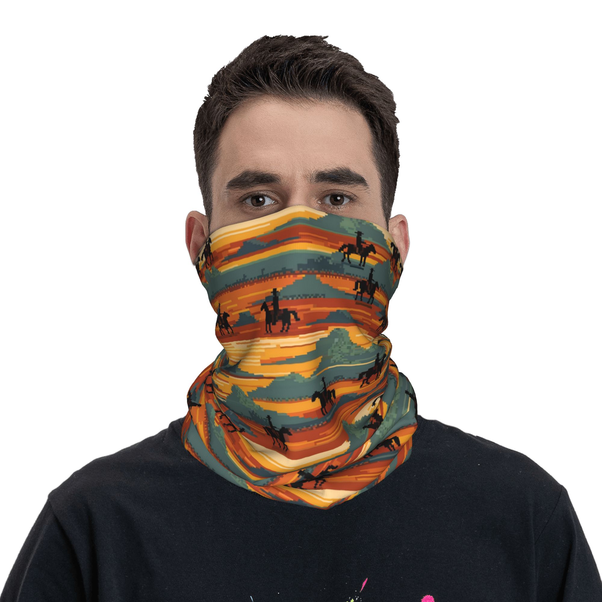 Women'S Fashion Wild West - Lenço Bandana Estampado de Caubói do