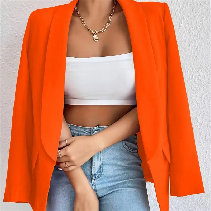 Nova moda feminina sólido botã - Blazer Women Oversized avaliação e preço