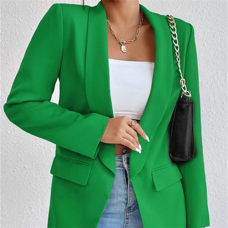 Nova moda feminina sólido botã - Blazer Women Oversized avaliação e preço