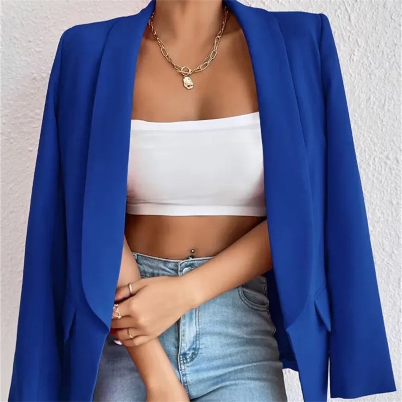 Nova moda feminina sólido botã - Blazer Women Oversized avaliação e preço