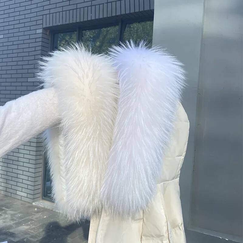 Golas de Pele de Guaxinim para - Women'S Fashion Hoodies avaliação e preço