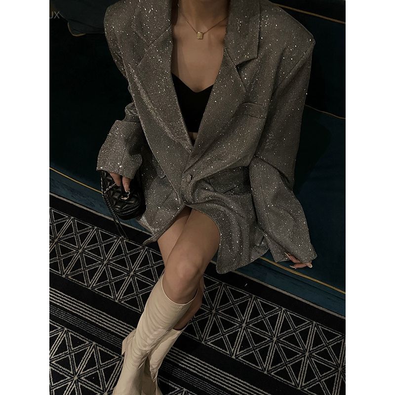 Coreano jaquetas de grandes di - Blazer Women Oversized avaliação e preço