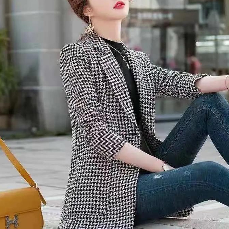 Terno simples e versátil com c - Blazer Women Oversized avaliação e preço