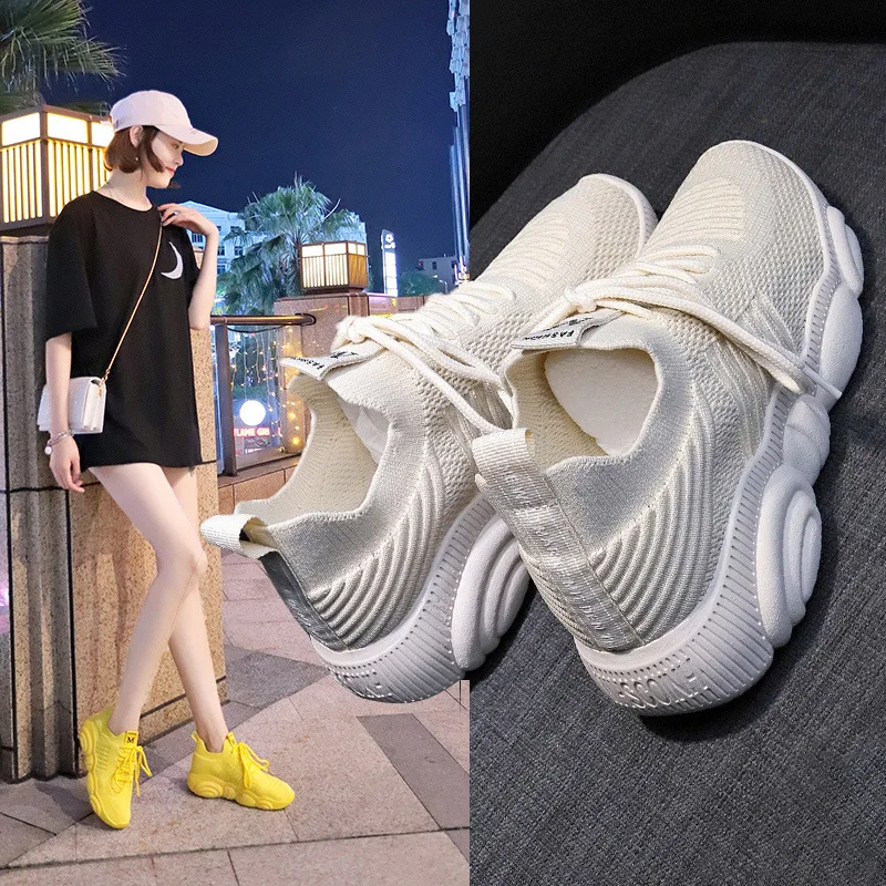 Moda tênis feminino plataforma - Women'S Yellow Fashion Sneakers avaliação e preço