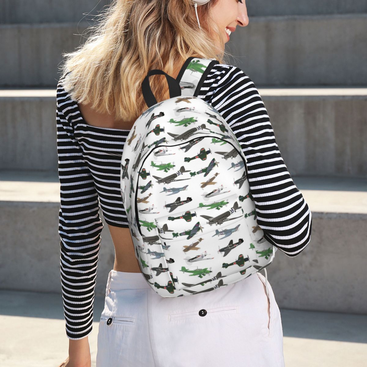 Mochila escolar com vários avi - Women'S Fashion Ww2 avaliação e preço