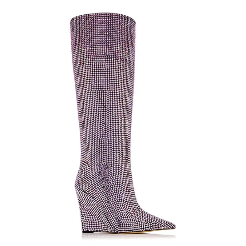 Botas de couro de strass até o - Women'S Fashion Show 2022 avaliação e preço