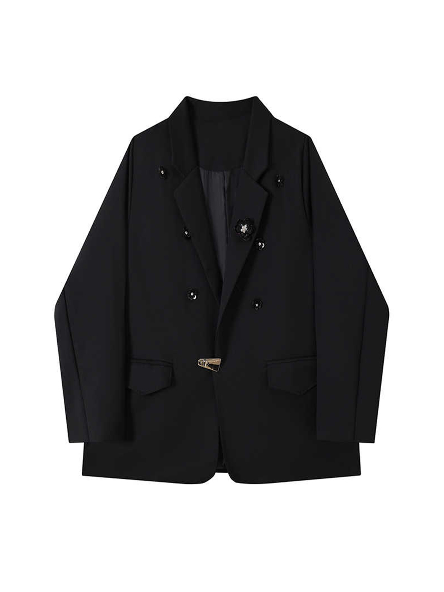 Feminino preto gótico 3d flora - Blazer Women Oversized avaliação e preço