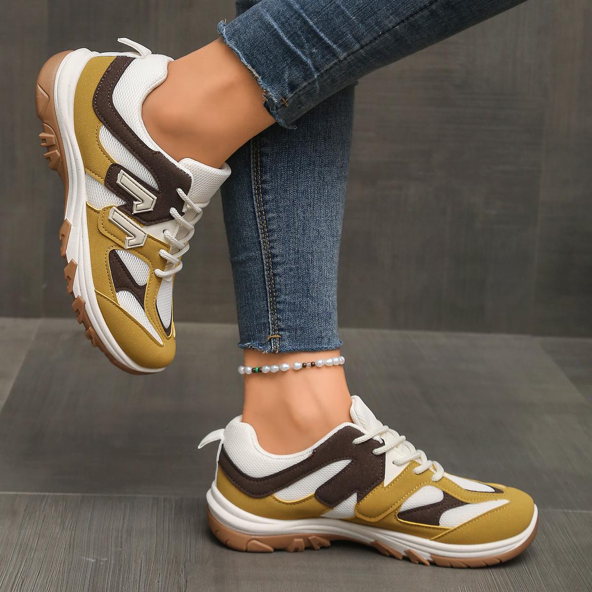 Moda cinza amarelo mix cor ant - Women'S Yellow Fashion Sneakers avaliação e preço