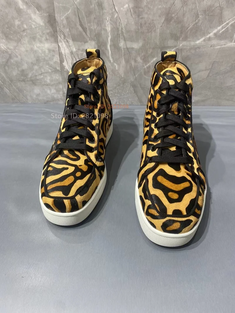 Tênis de cano alto com estampa - Women'S Yellow Fashion Sneakers avaliação e preço