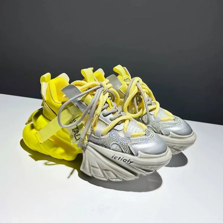 Mulheres sapatos de salto alto - Women'S Yellow Fashion Sneakers avaliação e preço