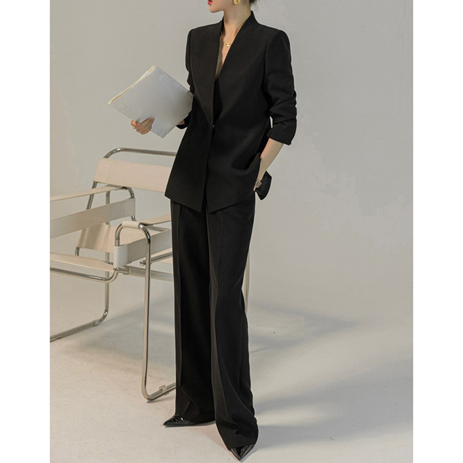 Conjunto de Calças Femininas A - Women'S Fashion Blazer avaliação e preço