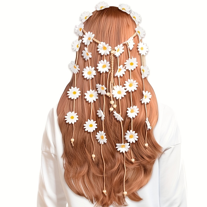 Tiara hippie de flores, coroa  - Women'S Fashion In The 70S avaliação e preço