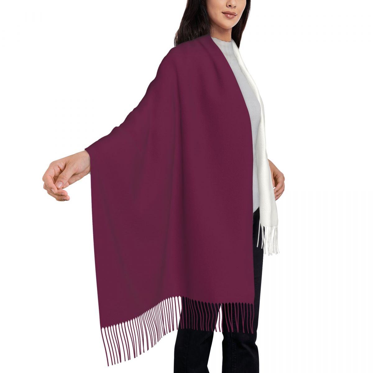 Tassel xale com borla para as  - Women Fashion Qatar avaliação e preço