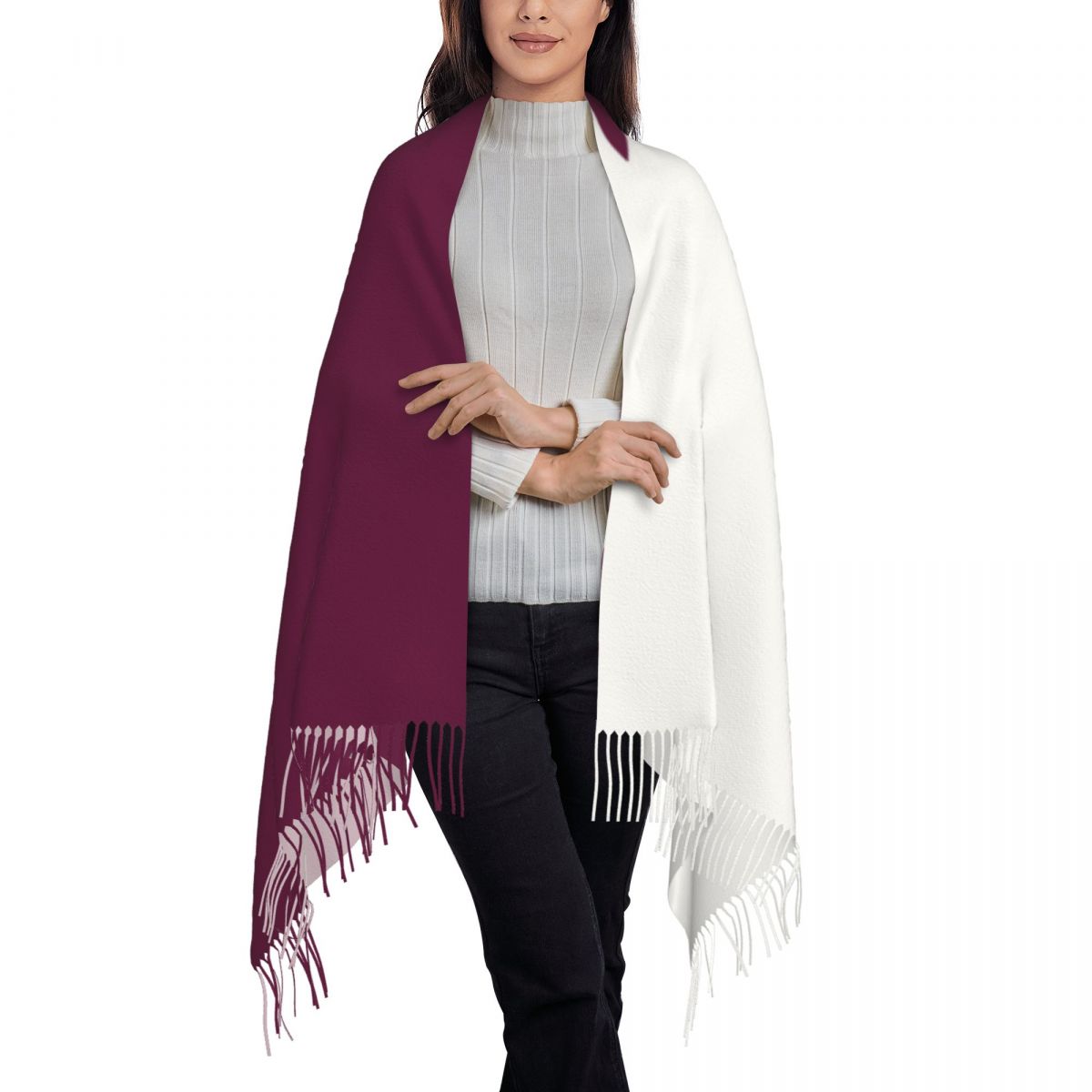Tassel xale com borla para as  - Women Fashion Qatar avaliação e preço
