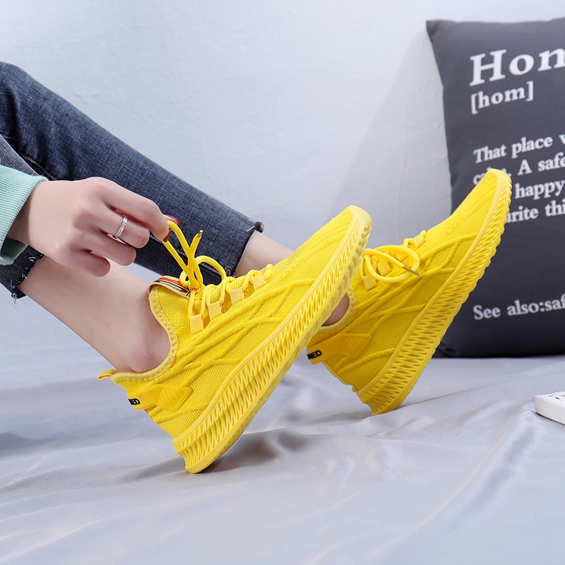 Tênis Feminino Casual Coreano  - Women'S Yellow Fashion Sneakers avaliação e preço