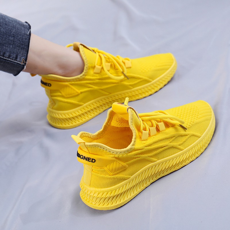 Tênis Feminino Casual Coreano  - Women'S Yellow Fashion Sneakers avaliação e preço